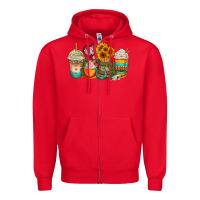 Red rodeo coffee cups Zipper Hoodie - AdoDesignShop