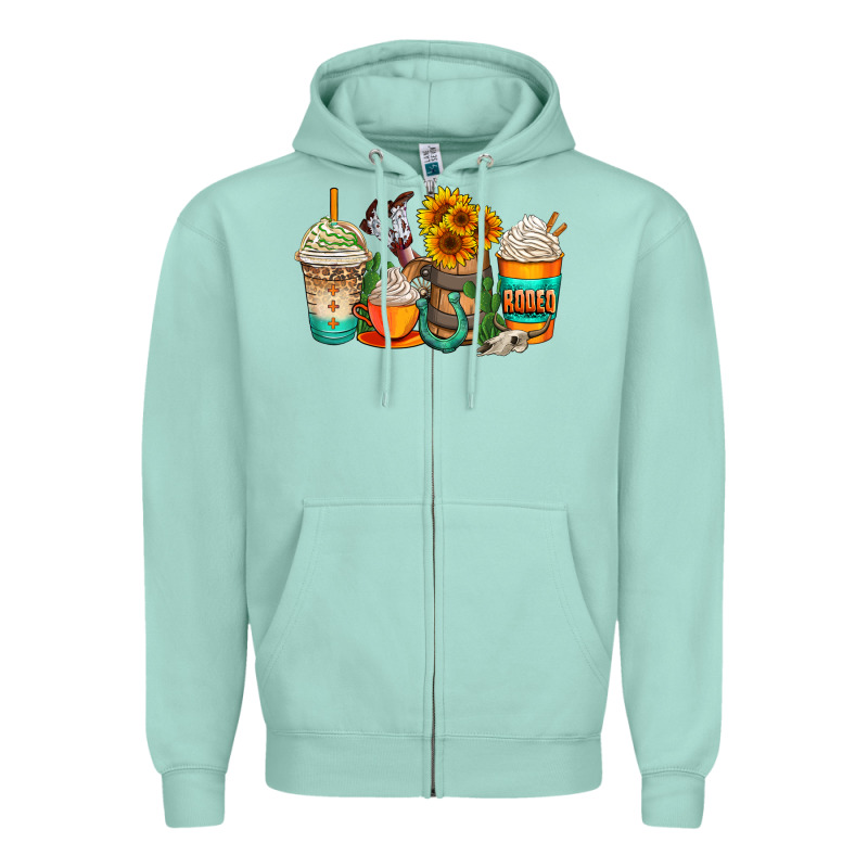 Rodeo Coffee Cups Zipper Hoodie by AdoDesignShop | Teevron