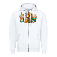 White rodeo coffee cups Zipper Hoodie - AdoDesignShop