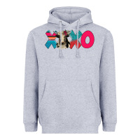 Heather Grey xoxo holstein cow Heavyweight Hoodie - AdoDesignShop