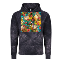 Cloud Black honey and bee coffee cup with flowers and leopard seamless pattern bbs Vintage Hoodie - BundleAndBundleShop