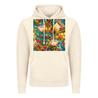 Vintage Artic honey and bee coffee cup with flowers and leopard seamless pattern bbs Vintage Hoodie - BundleAndBundleShop