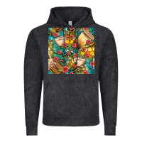 Vintage Black honey and bee coffee cup with flowers and leopard seamless pattern bbs Vintage Hoodie - BundleAndBundleShop