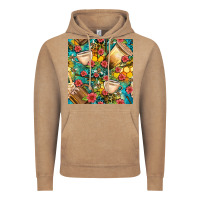Vintage Coffee honey and bee coffee cup with flowers and leopard seamless pattern bbs Vintage Hoodie - BundleAndBundleShop