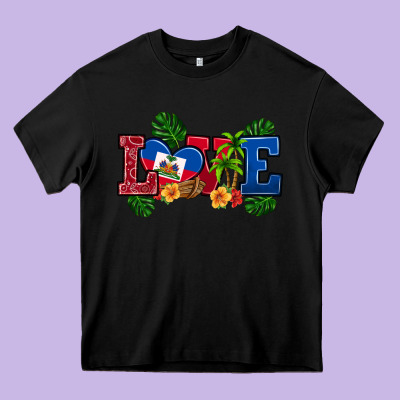 Love Haitian Republic Heavy Core Tee Designed By Ranaportraitstore