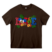 Chocolate Brown love haitian republic Heavy Core Tee - RanaPortraitStore