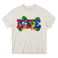 Cream love haitian republic Heavy Core Tee - RanaPortraitStore