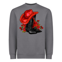 Storm valentines day cowboy boots red  and roses Heavyweight Sweatshirt - AdoDesignShop