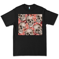 Black skulls and flowers Premium Tee - TumblerDesignByShophia