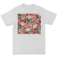 Dove Grey skulls and flowers Premium Tee - TumblerDesignByShophia