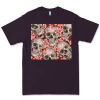 Plum skulls and flowers Premium Tee - TumblerDesignByShophia