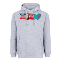 Heather Grey xoxo guarnsey cow Heavyweight Hoodie - AdoDesignShop