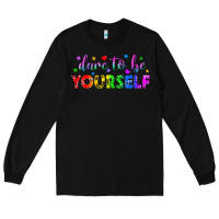 Black Western Dare To Be Yourself LGBTQ Long Sleeve Tee - BundleAndBundleShop