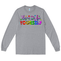 Heather Grey Western Dare To Be Yourself LGBTQ Long Sleeve Tee - BundleAndBundleShop