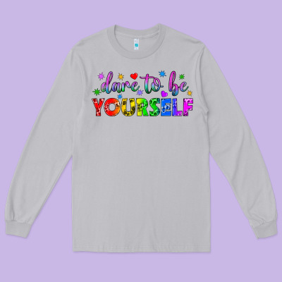 Western Dare To Be Yourself Lgbtq Long Sleeve Tee Designed By Bundleandbundleshop