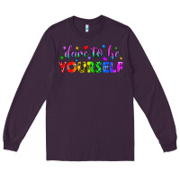 Plum Western Dare To Be Yourself LGBTQ Long Sleeve Tee - BundleAndBundleShop