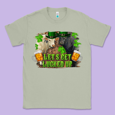 Let's Get Lucked Up Charolais And Black Angus Bull Classic Tee Designed By Ranaportraitstore