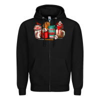 Black baseball coffee cup Zipper Hoodie - AdoDesignShop