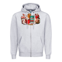 Heather Grey baseball coffee cup Zipper Hoodie - AdoDesignShop