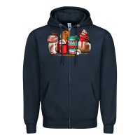 Navy baseball coffee cup Zipper Hoodie - AdoDesignShop
