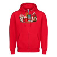 Red baseball coffee cup Zipper Hoodie - AdoDesignShop