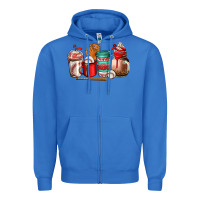 True Royal baseball coffee cup Zipper Hoodie - AdoDesignShop
