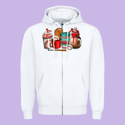 Baseball Coffee Cup Zipper Hoodie Designed By Adodesignshop