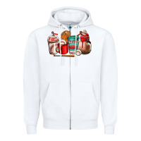 White baseball coffee cup Zipper Hoodie - AdoDesignShop