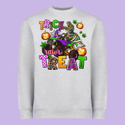 Trick Rawr Treat Heavyweight Sweatshirt Designed By Adodesignshop
