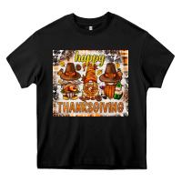 Black Happy Thanksgiving gnomes Heavy Core Tee - NancyCooperArtShop