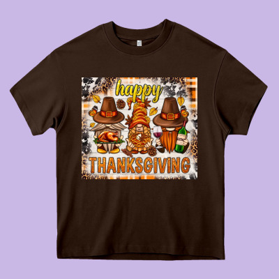 Happy Thanksgiving Gnomes Heavy Core Tee Designed By Nancycooperartshop