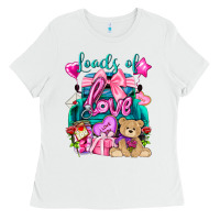 White Loads of love truck Valentine's Day Ladies Tee - HowdyJamesFarm
