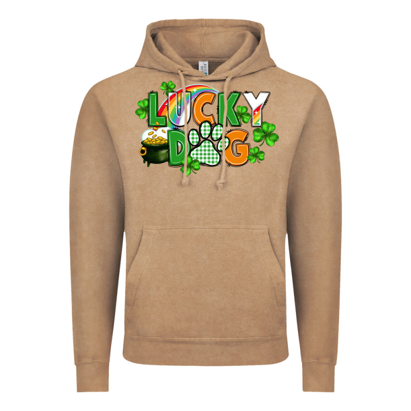 Lucky Dog St. Patricks Day Vintage Hoodie by FaDigitalArtStudio | Teevron
