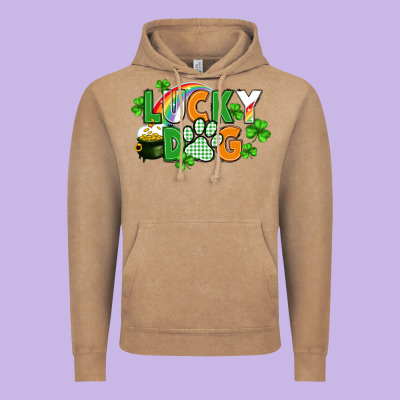 Lucky Dog St. Patricks Day Vintage Hoodie Designed By Fadigitalartstudio