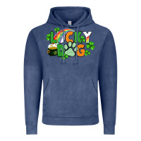 Vintage Denim lucky dog St. Patricks Day Vintage Hoodie - FaDigitalArtStudio