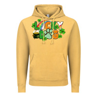Vintage Mustard lucky dog St. Patricks Day Vintage Hoodie - FaDigitalArtStudio