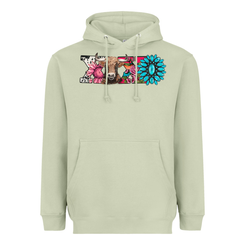 Xoxo Braunvieh Cow Heavyweight Hoodie by AdoDesignShop | Teevron