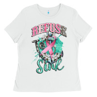 White refuse to sink cancer Ladies Tee - CowGirlArtShop