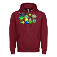 Burgundy tennis coffee cups Zipper Hoodie - AdoDesignShop