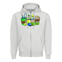 Dove Grey tennis coffee cups Zipper Hoodie - AdoDesignShop