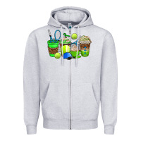 Heather Grey tennis coffee cups Zipper Hoodie - AdoDesignShop