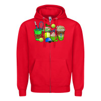 Red tennis coffee cups Zipper Hoodie - AdoDesignShop