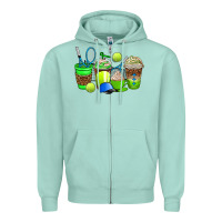 Seafoam tennis coffee cups Zipper Hoodie - AdoDesignShop