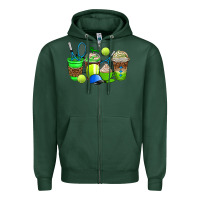 Sports Green tennis coffee cups Zipper Hoodie - AdoDesignShop