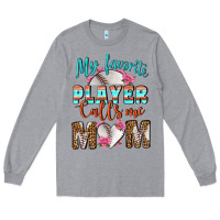 Heather Grey My Favorite Player Calls Me Mom Long Sleeve Tee - BundleAndBundleShop