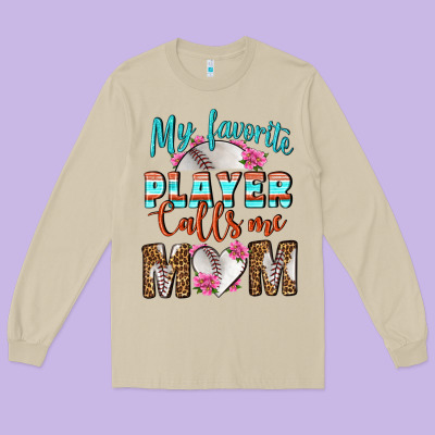 My Favorite Player Calls Me Mom Long Sleeve Tee Designed By Bundleandbundleshop