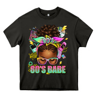 Asphalt 80's babe afro messy bun Heavy Core Tee - texasbilliewilder