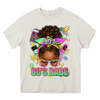 Cream 80's babe afro messy bun Heavy Core Tee - texasbilliewilder