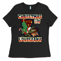 Black christmas in louisiana Ladies Tee - CowGirlArtShop