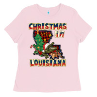Bubblegum Pink christmas in louisiana Ladies Tee - CowGirlArtShop
